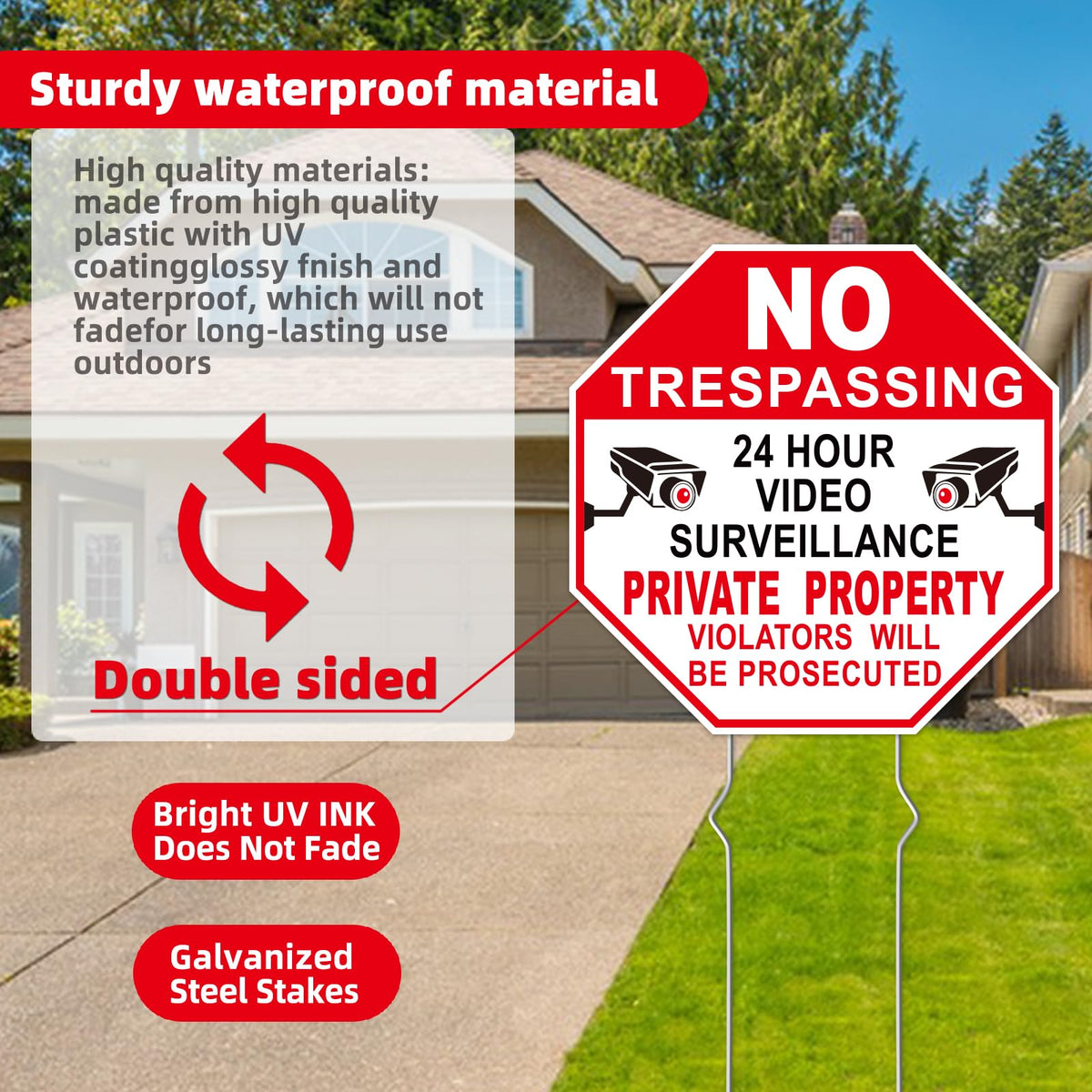 GXGGUS outdoor yard sign resists weather with UV coating for long-lasting curb appeal.