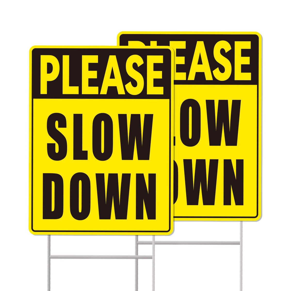 GXGGUS Please Slow Down sign with stake improves street safety for residential neighborhoods.