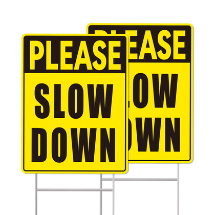 GXGGUS Please Slow Down sign with stake improves street safety for residential neighborhoods.