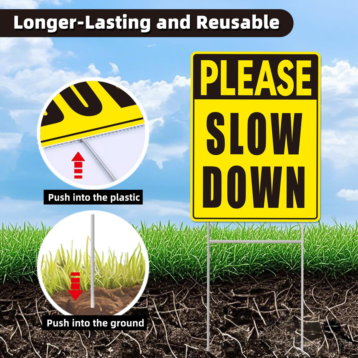 GXGGUS Two signs included for extended yard coverage and safety.