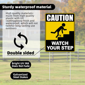 GXGGUS Watch Your Step sign for uneven paths and steps supports safe navigation.