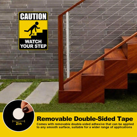 GXGGUS Watch Your Step sign displayed in a yard for clear hazard marking.