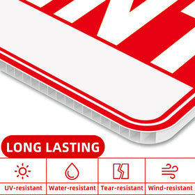 GXGGUS Weatherproof corrugated plastic sign withstands outdoor use with UV fade protection.