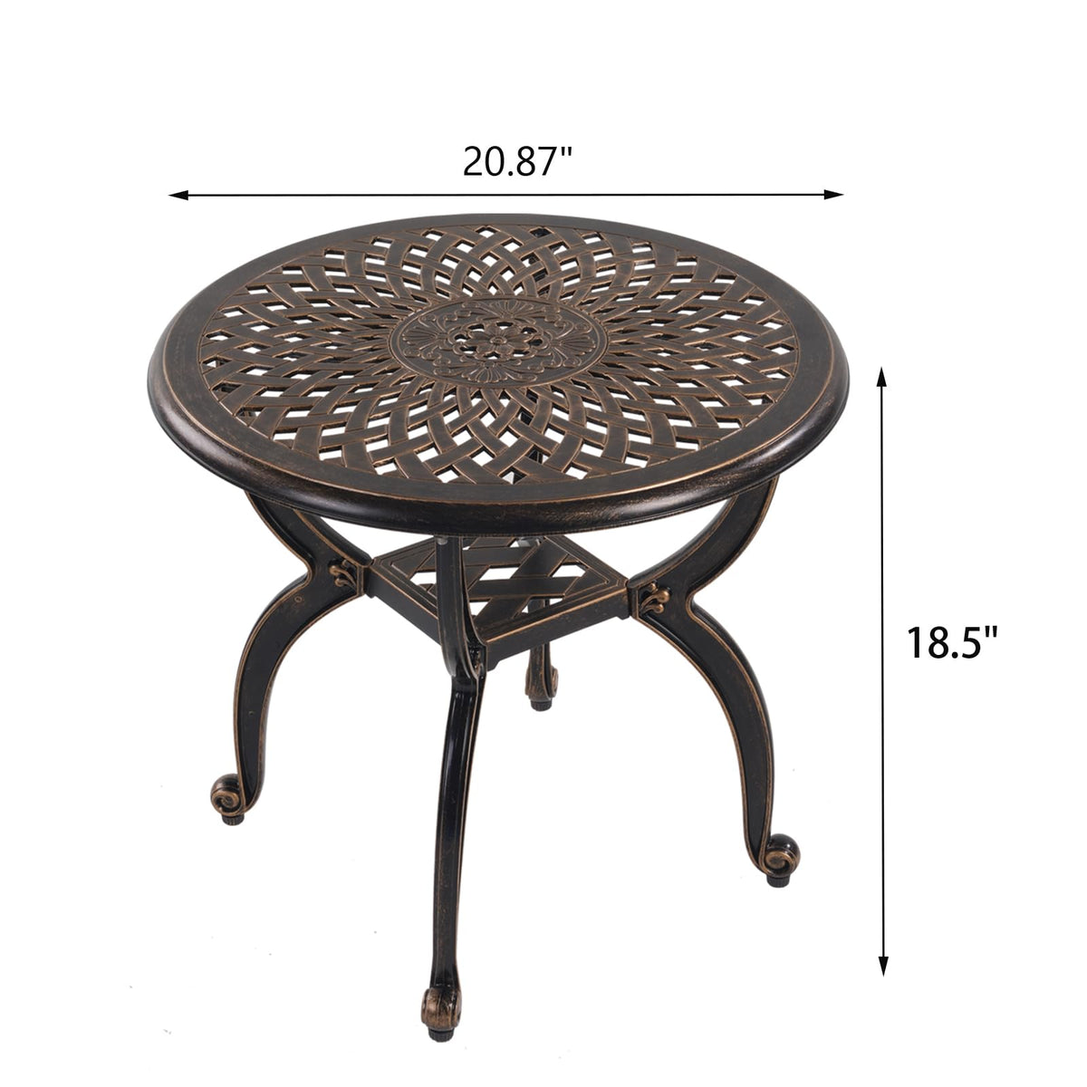 GXOUTAL compact table serves as a plant stand or small coffee table.