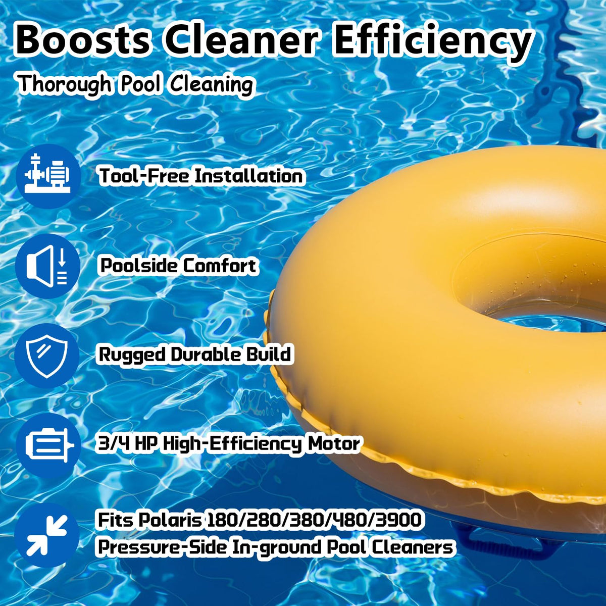 GXW PB4-60 in use beside pool showing boosted cleaner performance