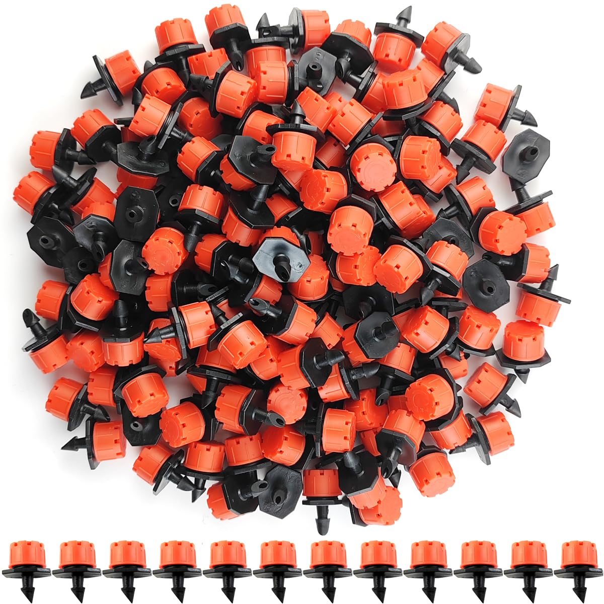 GXXMEI 150pcs drippers pack for precise irrigation coverage in gardens.
