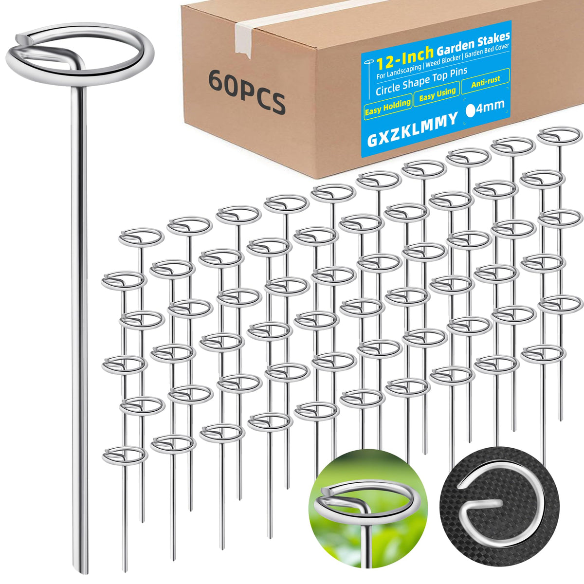 GXZKLMMY 12-inch circle-top landscape pin secures ground fabric outdoors