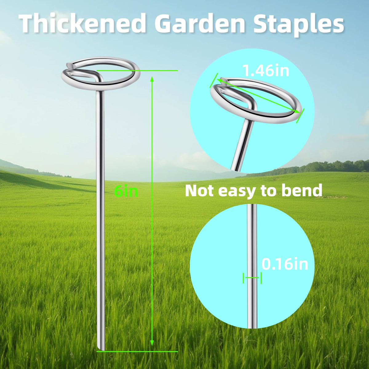 GXZKLMMY thick 8-gauge landscape pin 6in length for strong holding power.