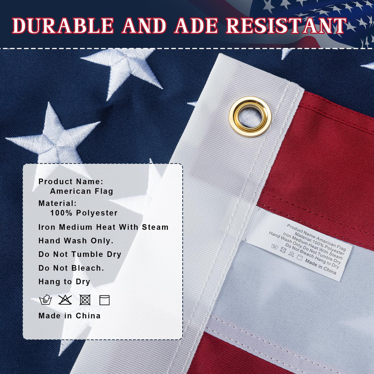 GYaozii flag 96x144 inch size fits large outdoor displays.