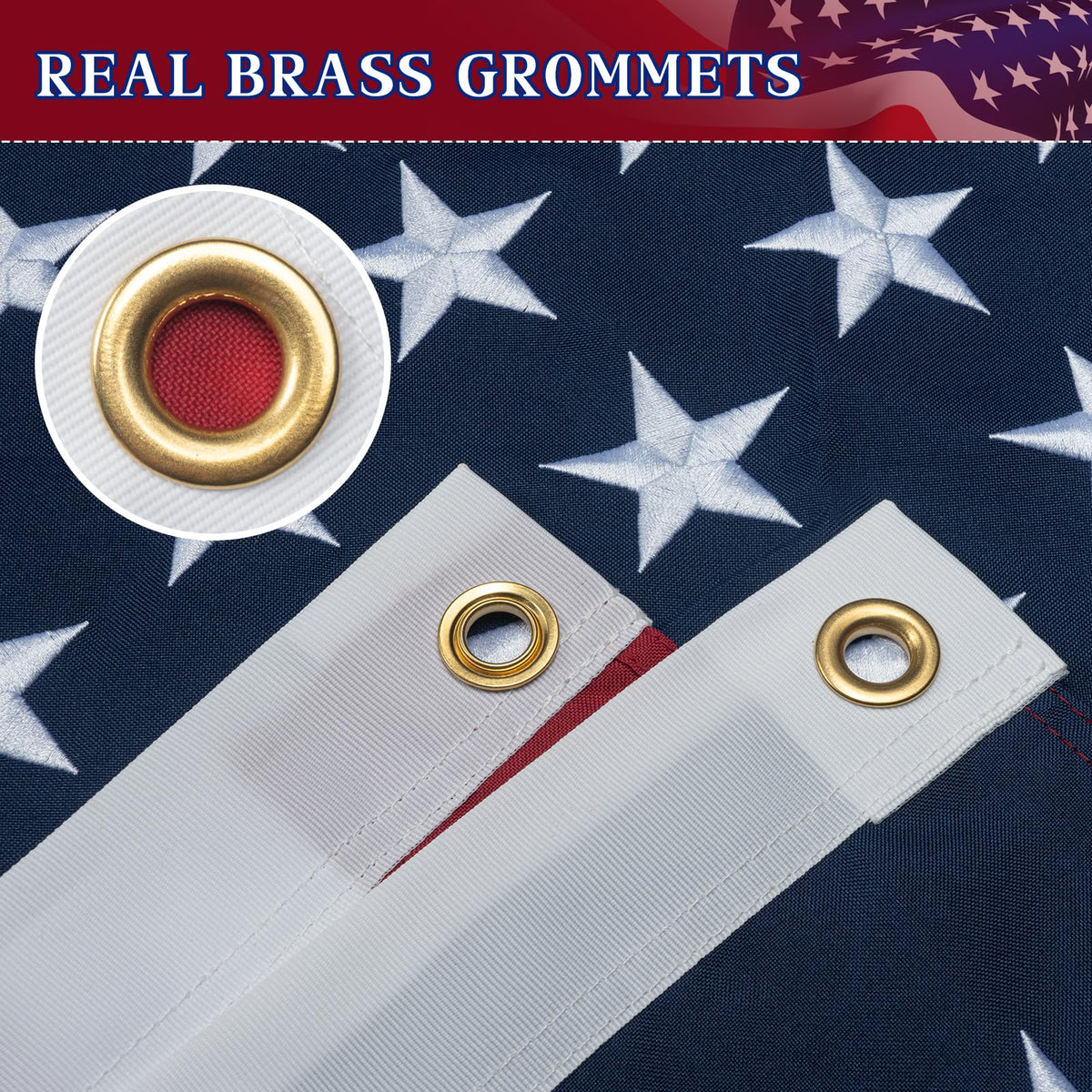 GYaozii flag brass grommets support secure, long-lasting outdoor mounting.