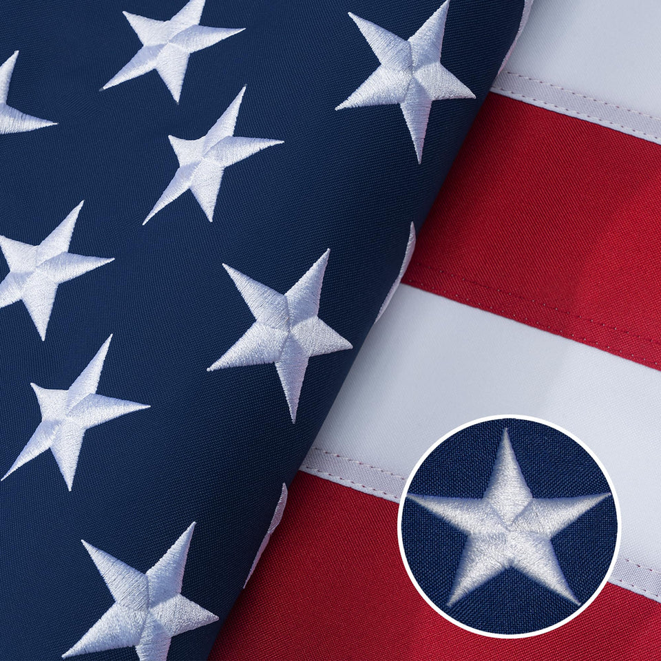 GYaozii American Flag with embroidered stars for vivid daylight display