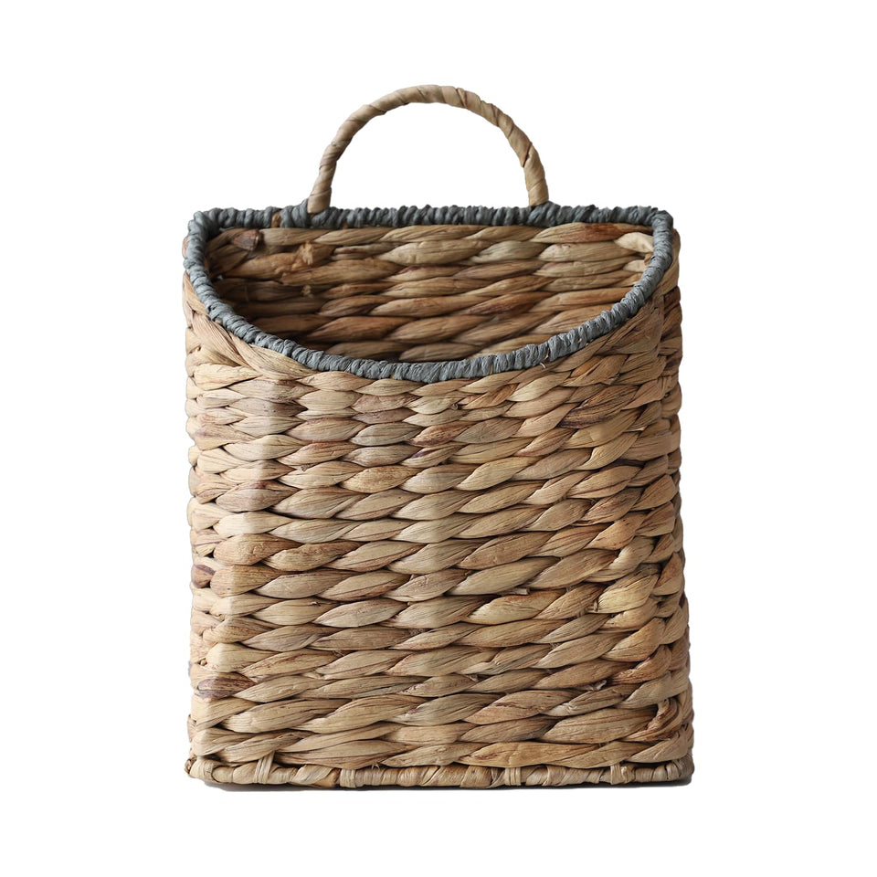 GYASVWU water hyacinth basket front view for rustic wall decor and easy hanging.