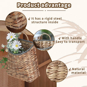 GYASVWU hanging basket close-up weave texture highlights natural craftsmanship.