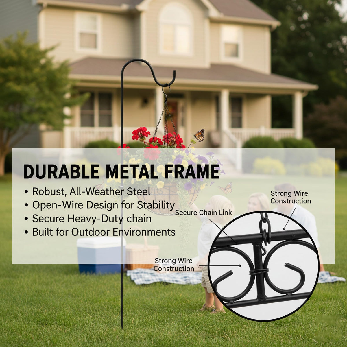 GYATSOCYG plastic-coated frame keeps hardware rust-free across seasons.