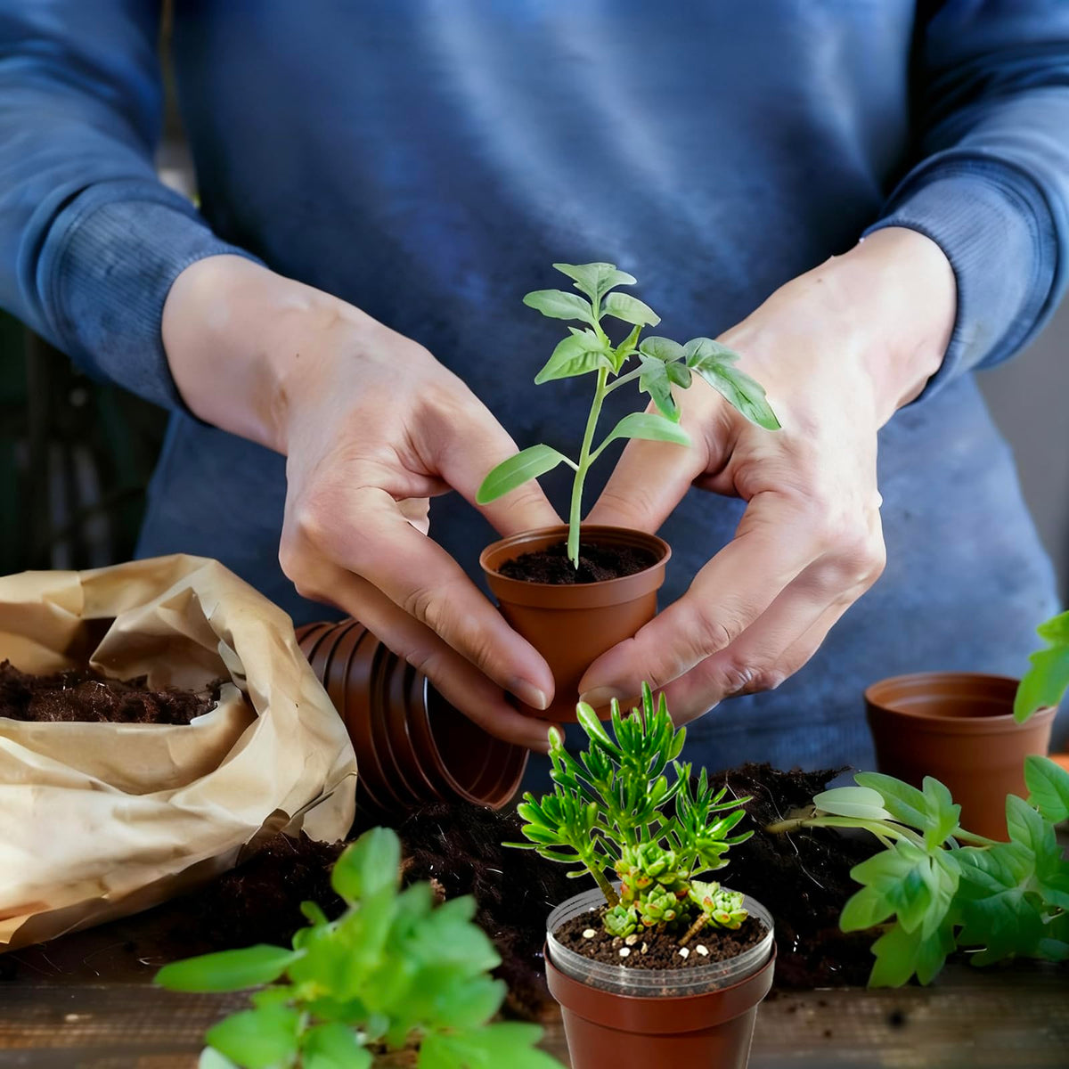 Gyfofix versatile seedling pots support germination, herb growing, and more.