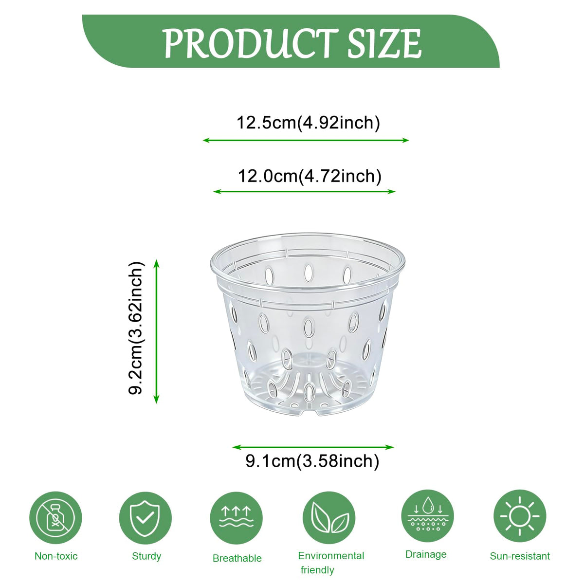 Gyfofix orchid pot close-up shows ventilation holes for quick drainage