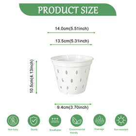 Gyfofix white plastic planter with drainage holes for moisture control
