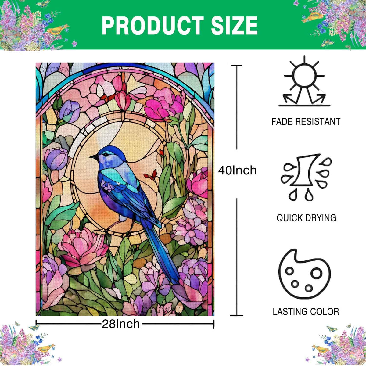 GYGWAI easy-display flag fits standard garden flag poles; pole not included.