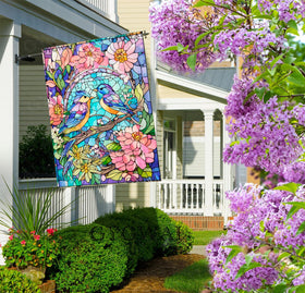 GYGWAI flowers and birds flag on a porch for garden charm