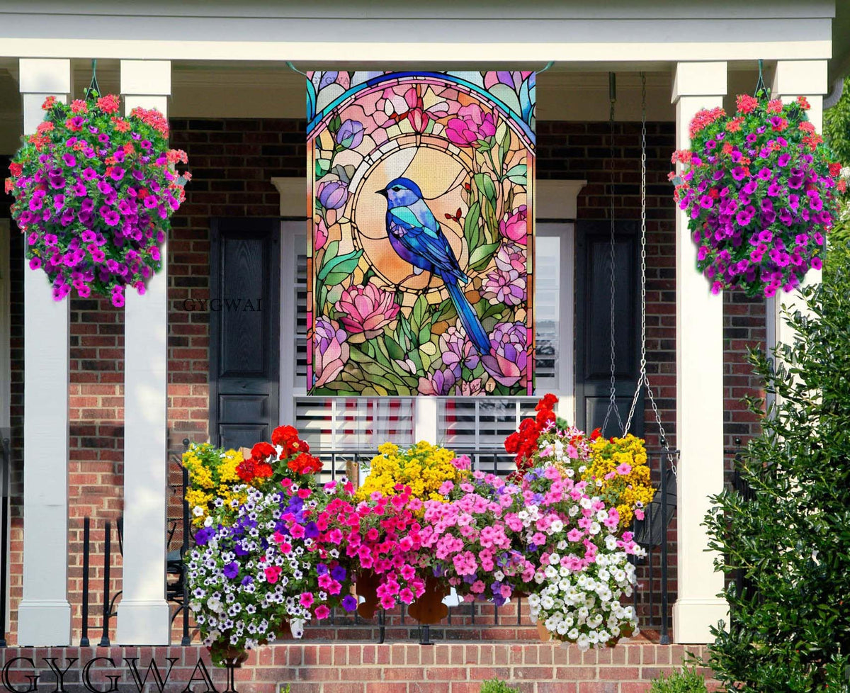 GYGWAI heavy-duty burlap flag material resists weather and fading.