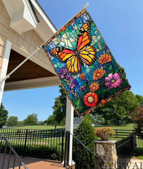 GYGWAI monarch butterfly flag shows vivid color on both sides for versatile viewing.