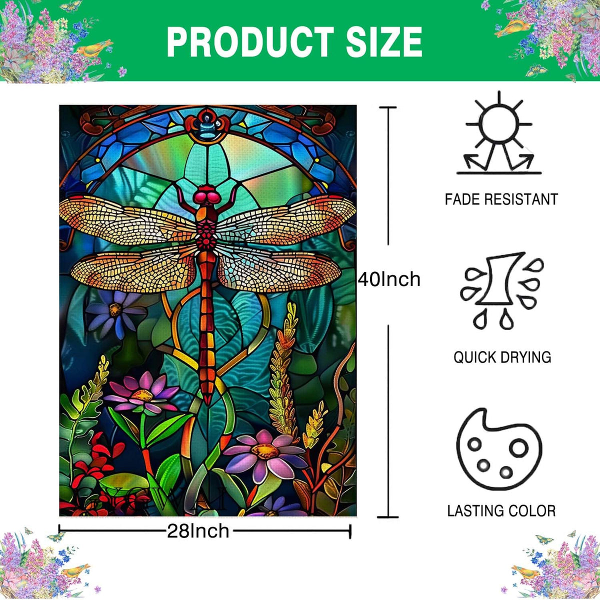 GYGWAI outdoor flag elevates porch or lawn with stained glass charm.