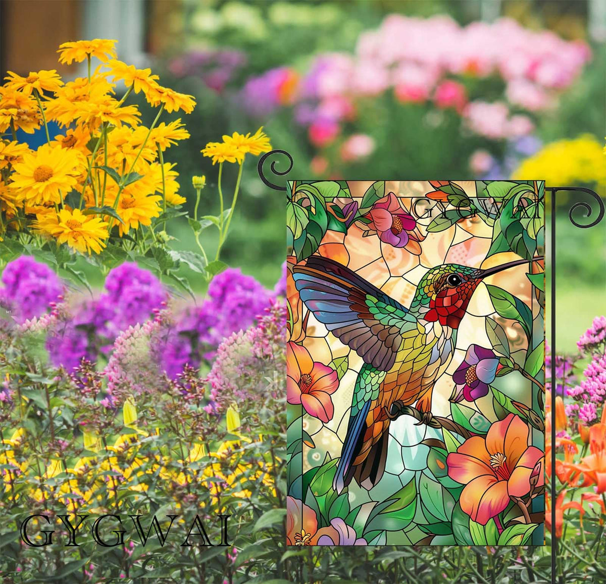 GYGWAI spring garden flag 12x18 adds seasonal charm to outdoor spaces.