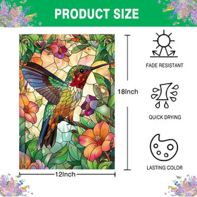 GYGWAI sunlit stained-glass design flag brightening porches with vibrant colors.