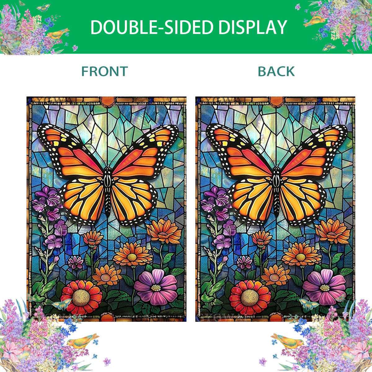 GYGWAI garden flag with top sleeve fits standard poles for quick installation.