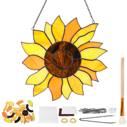 GYHPD sun catcher stained glass kit layout with everything you need to start crafting today