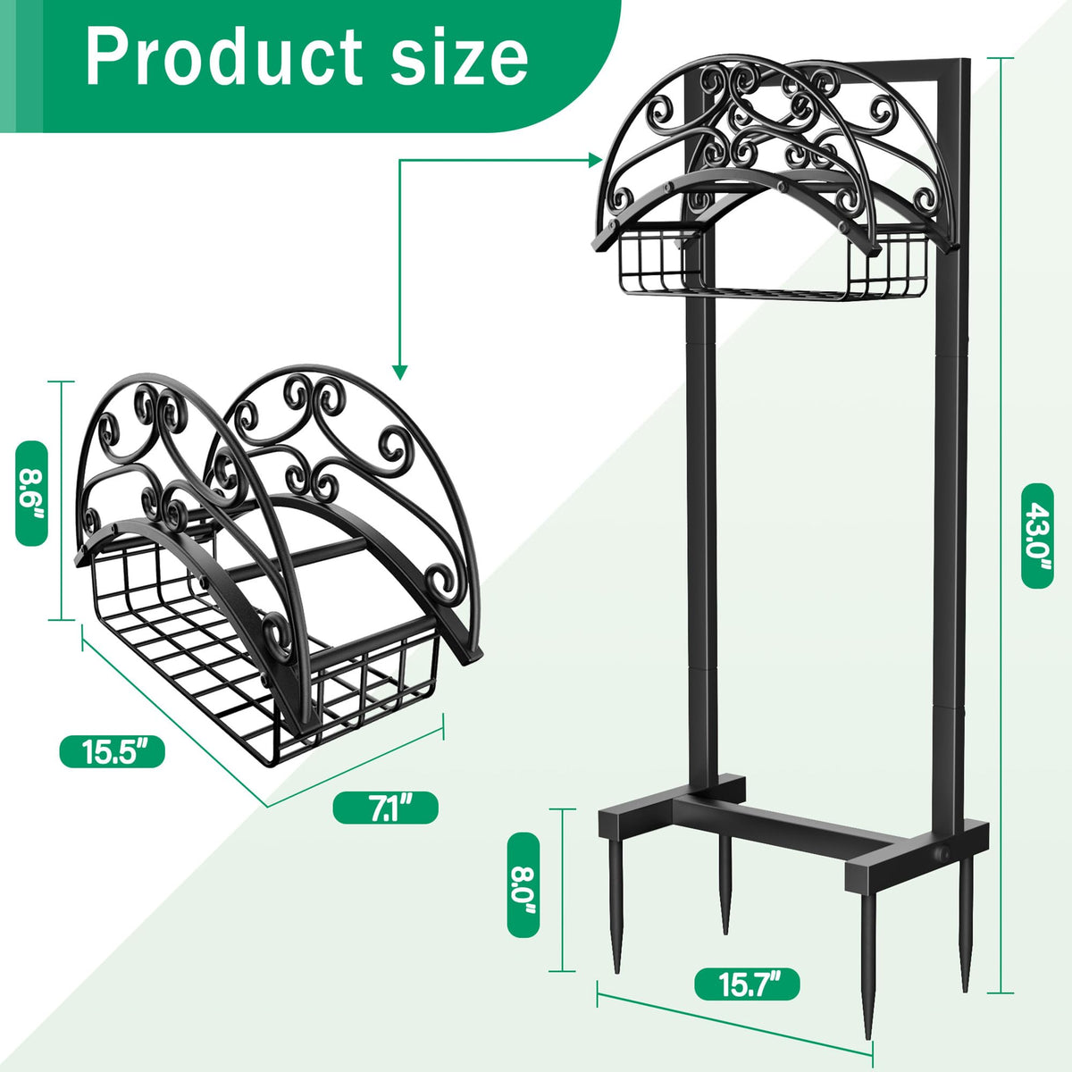 Gykoeaty outdoor hose stand suitable for yard, garden beds, and lawns.