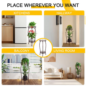 Gynyinly two-tier stand ideal for planters and decor in balconies