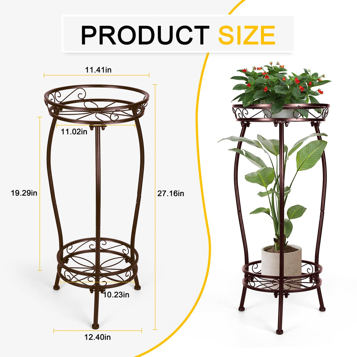 Gynyinly indoor-outdoor plant stand with tiered design saves space for pots