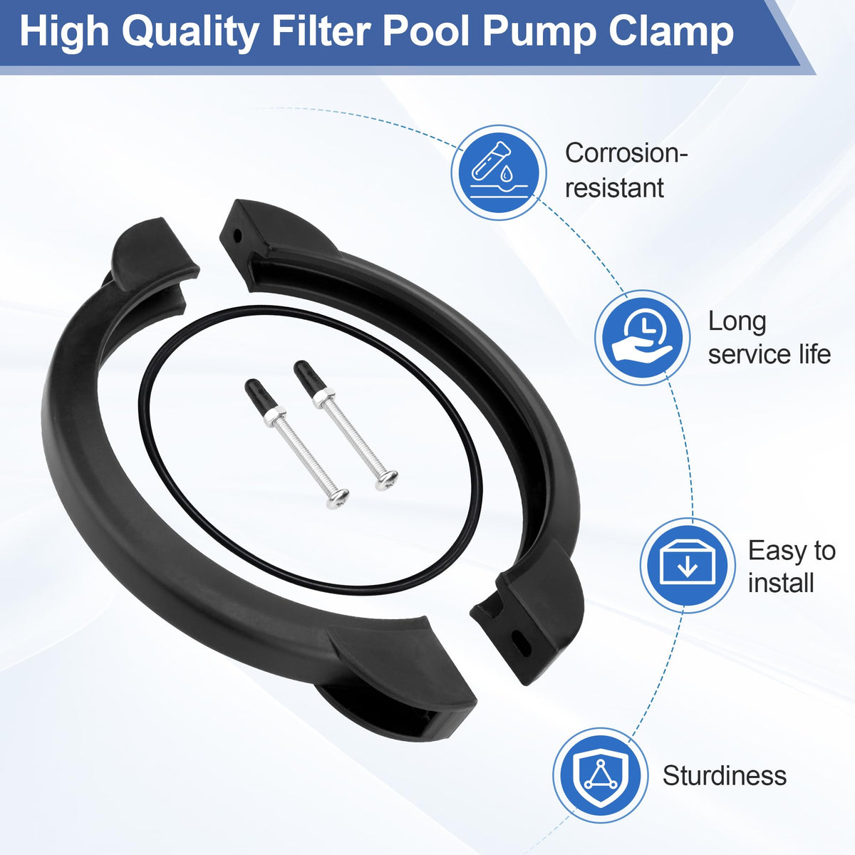 GYPNS flange clamp made from durable material for long-lasting pool performance.