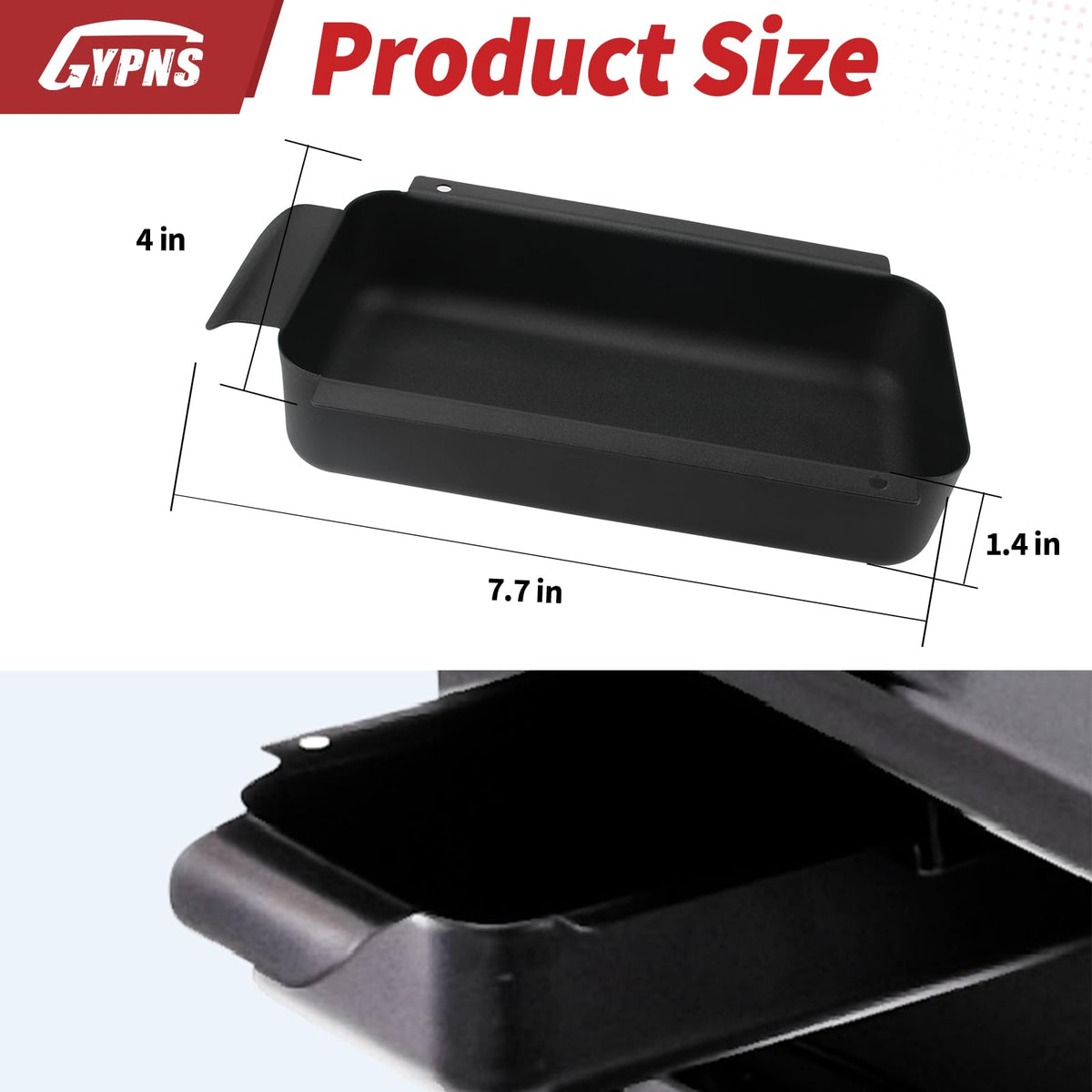 GYPNS grease pan on grill side rack, easy installation and quick cleanup