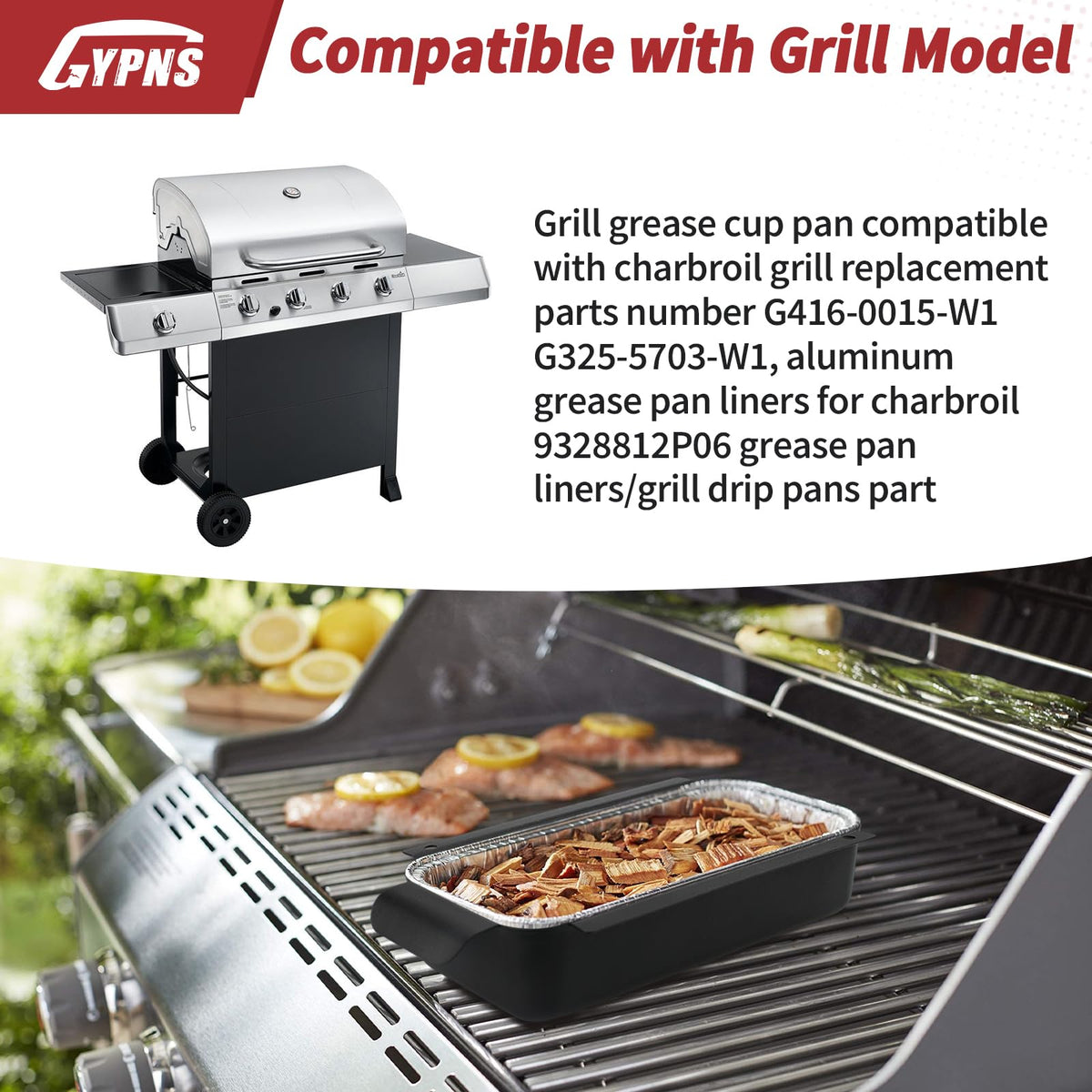 GYPNS G416-0015-W1 metal tray withstands high heat for outdoor grilling