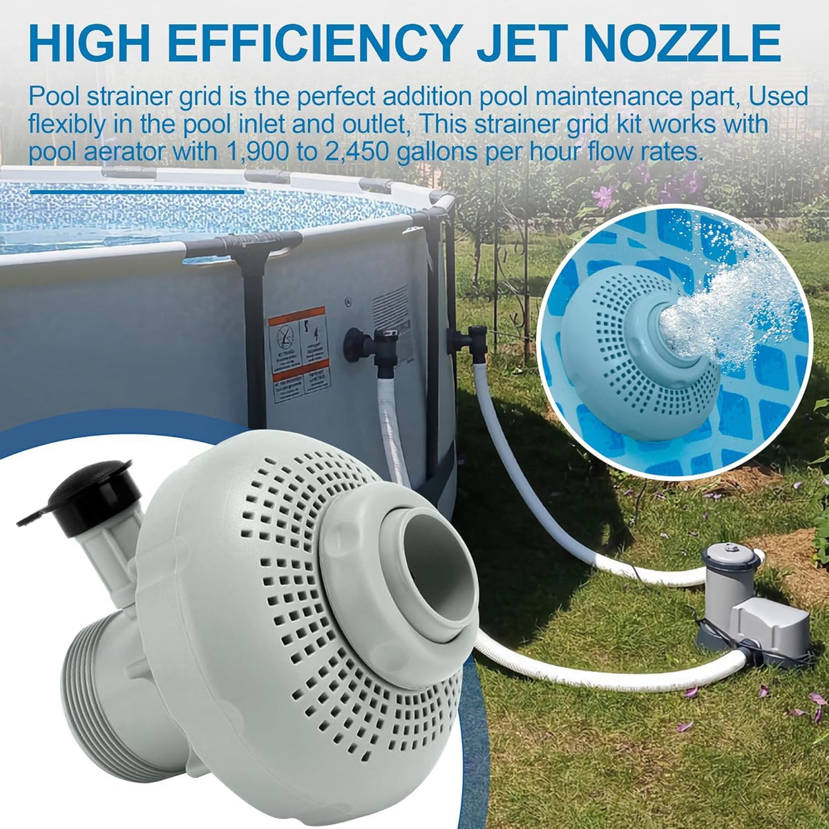 GYPNS pool outlet jet grid kit shot suggests solid, reliable assembly.