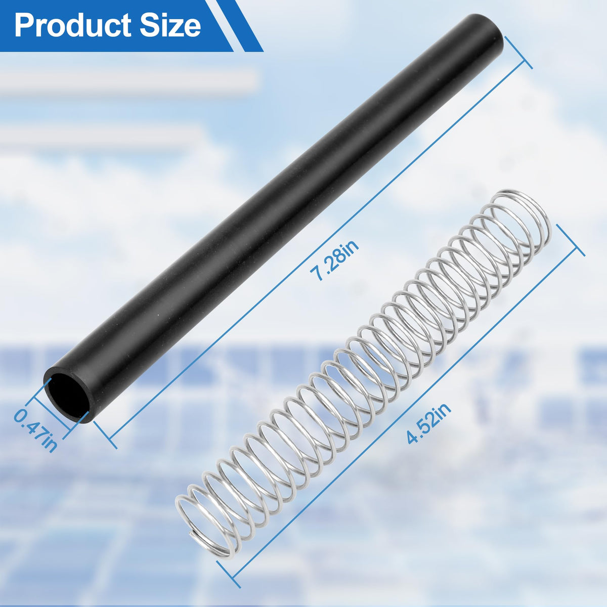 GYPNS two-pack black chlorinator hoses with spring support for secure connections