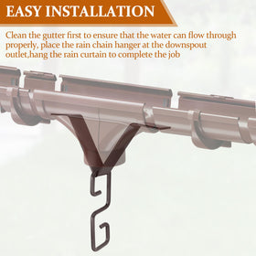 GYPNS S-hook included offers flexible mounting for different rain chain lengths.