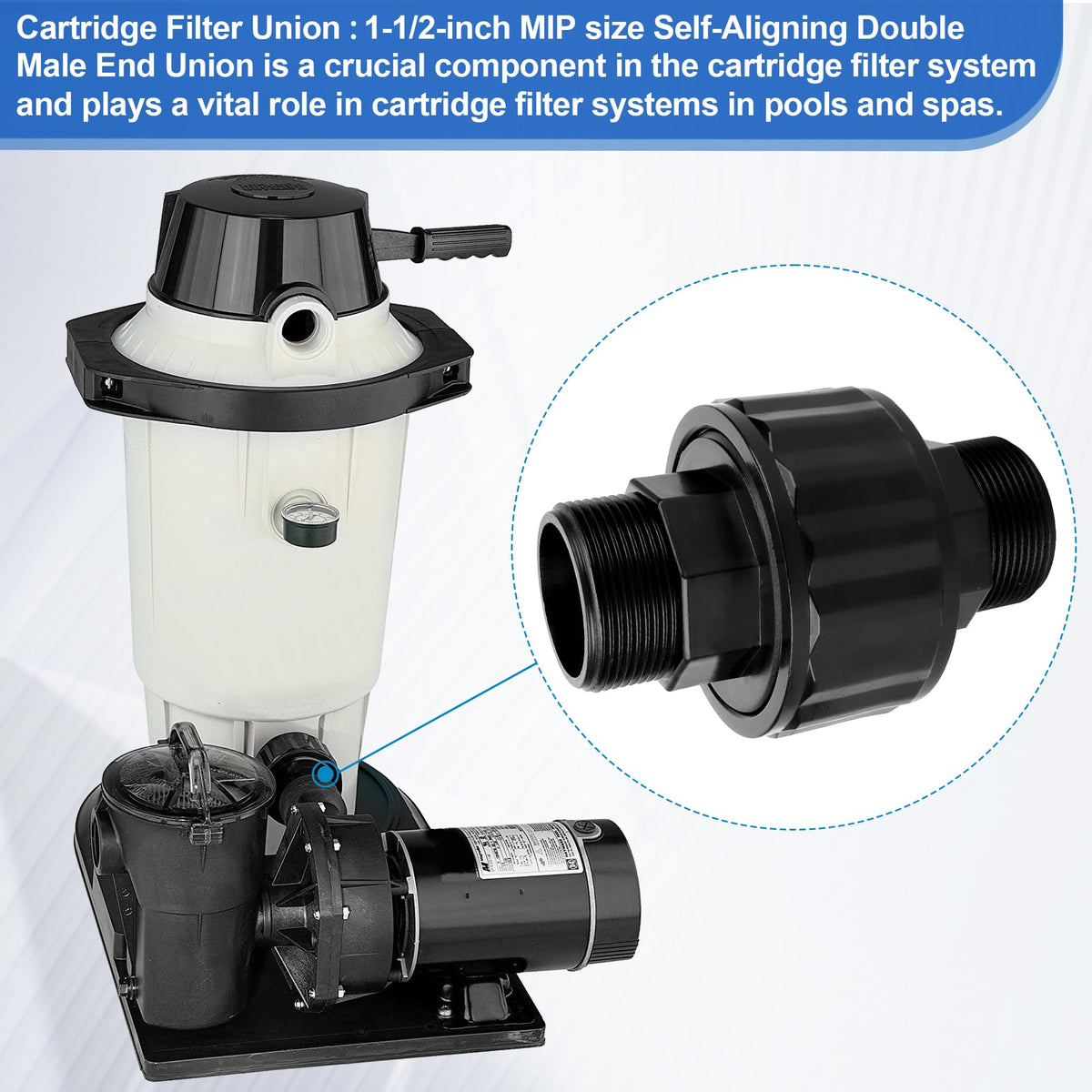 GYPNS SP1480BLK 1-1/2-inch MIP connection simplifies installation.