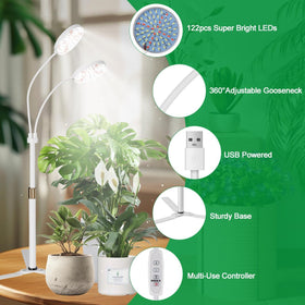 GYTF grow light white 6000K full-spectrum LEDs support indoor plant growth in low-light spaces