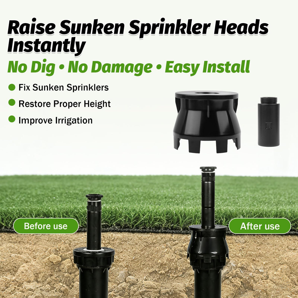 GYUTONG universal-fit riser extension works with Rain Bird and Hunter