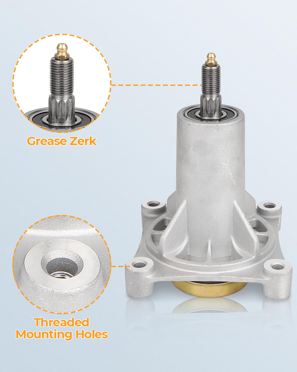 GYZJ spindle assembly for Craftsman LT1000 simplifies maintenance with included bolts and nuts.