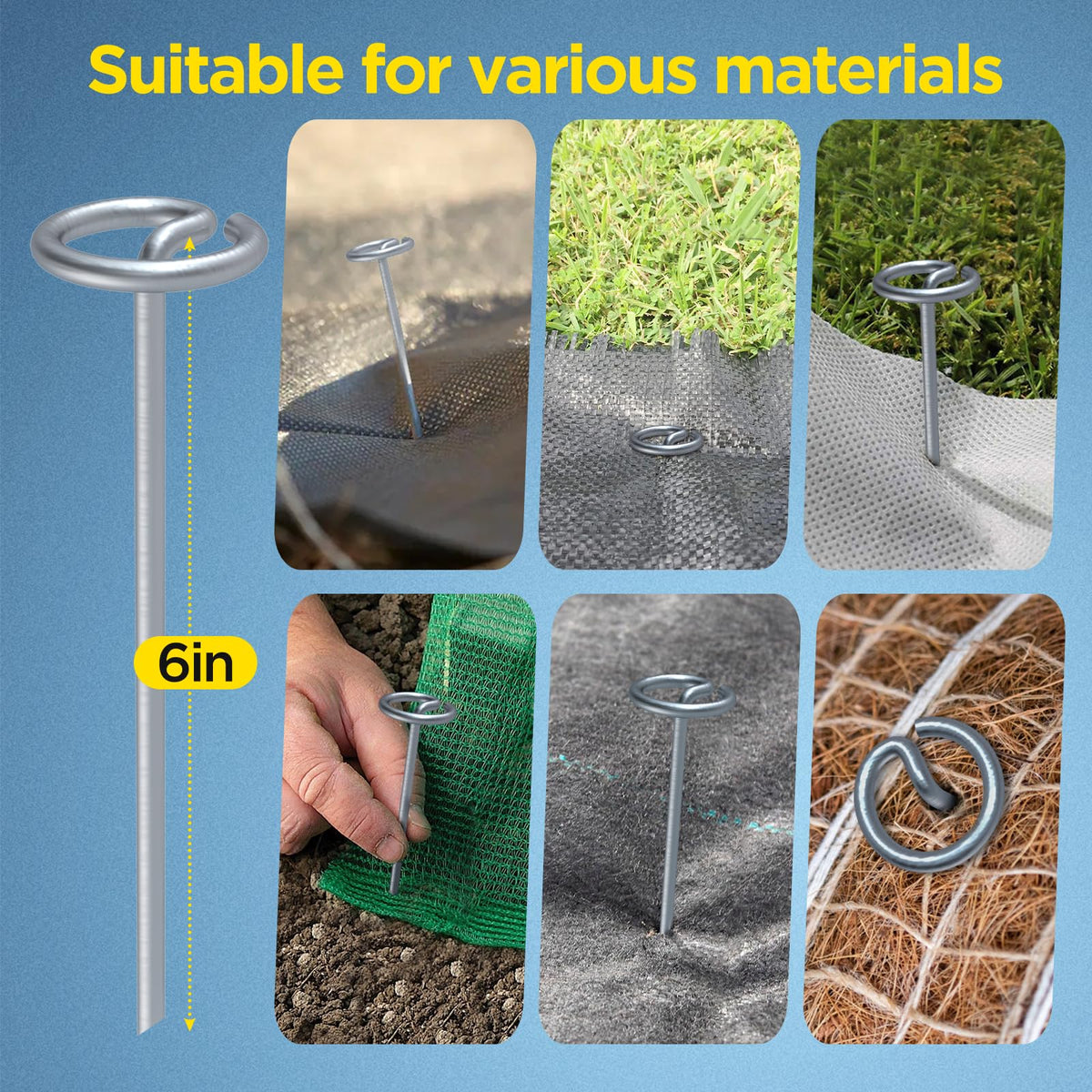 GZBEVITAR 6-inch stake for durable landscape fabric