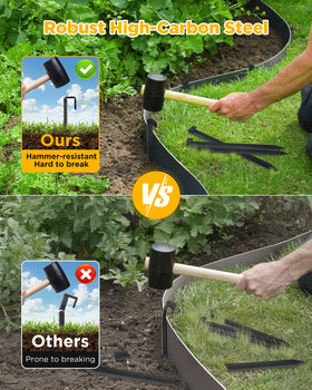 GZBEVITAR high-carbon steel stake resists bending in tough soils.