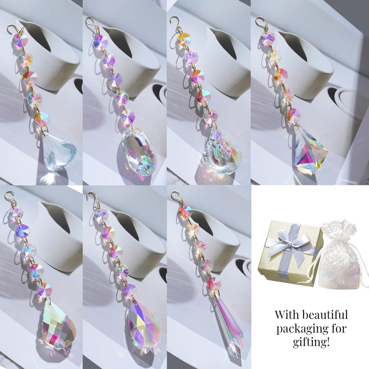 GZCGLN crystal suncatchers with octagonal beads brighten interiors