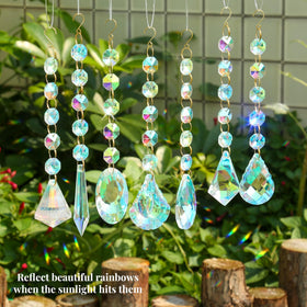 GZCGLN crystal pendants hang as elegant indoor decor accents