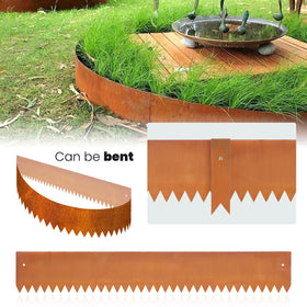GZGNEEVL corten edging kit image showing included hardware and fasteners.