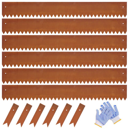 GZGNEEVL corten edging assembly view, durable border for gardens and paths.