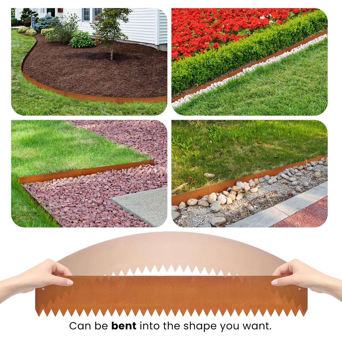 GZGNEEVL corten edging demonstrates durable, long-lasting outdoor border solution.